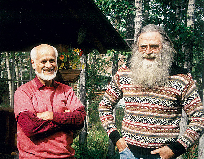 Edward LaChapelle and Austin Post in 1995. Glacier Ice continues to influence current photographers' efforts to document climate change. [Photo] Courtesy Ananda Foley