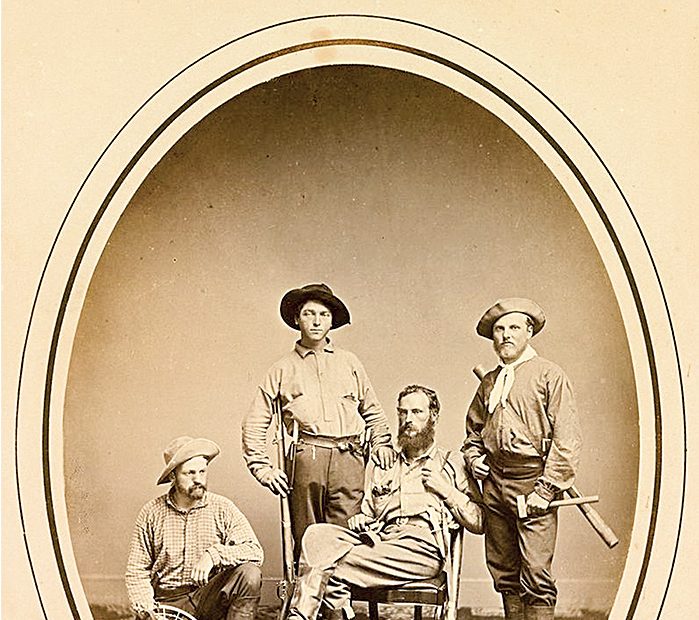 Clarence King (far right) with other members of the Geological Survey of California in 1864. [Photo] Silas Selleck, National Portrait Gallery, Smithsonian Institution