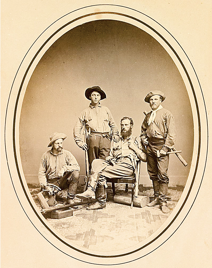 Clarence King (far right) with other members of the Geological Survey of California in 1864. [Photo] Silas Selleck, National Portrait Gallery, Smithsonian Institution
