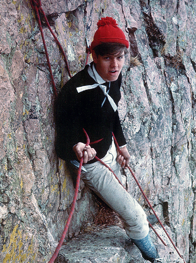 Goss giving a hip belay in the 1960s. [Photo] Jamie Logan