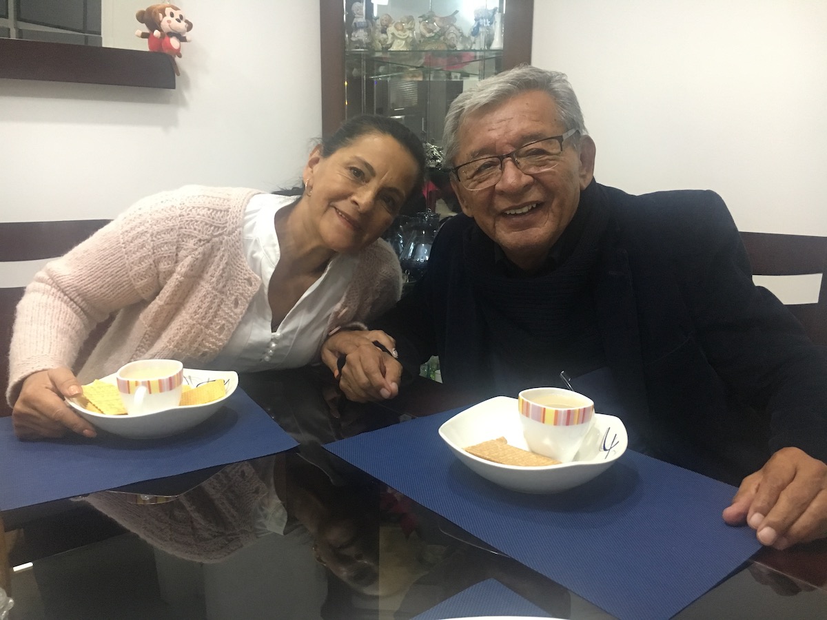 My father with his partner Maria Ines Barrera in January 2018, before they were married. [Photo] Ana Beatriz Cholo collection