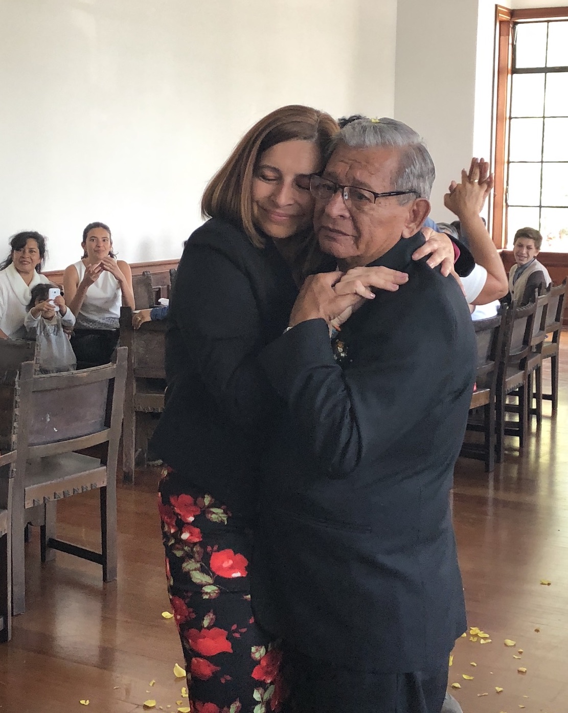 The author dances with her father on his wedding day, February 2, 2018, in Zipaquira, Colombia. [Photo] Ana Beatriz Cholo collection