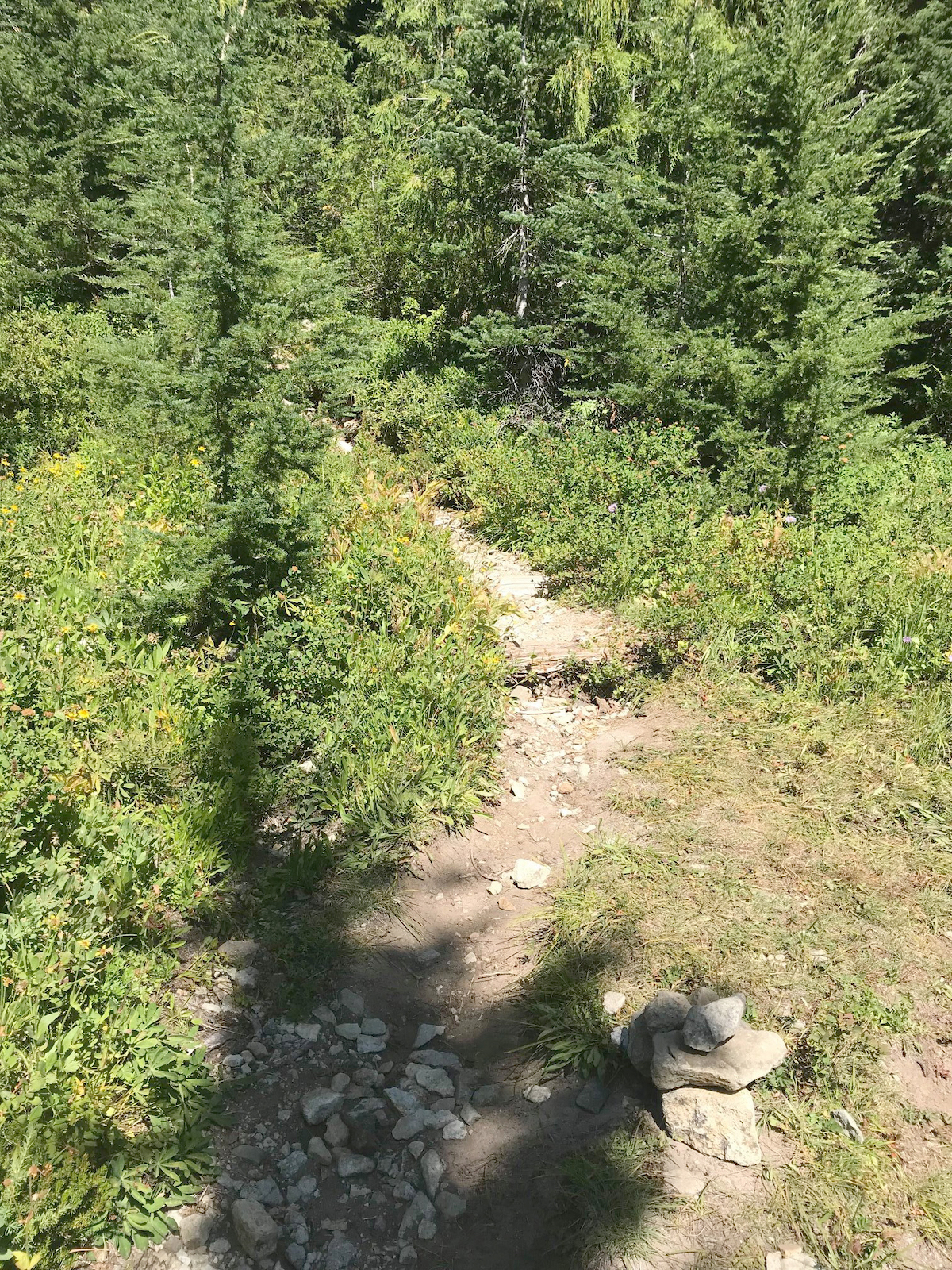A cairn marks the mostly secret path to Manning's final resting place. [Photo] Katie Ives