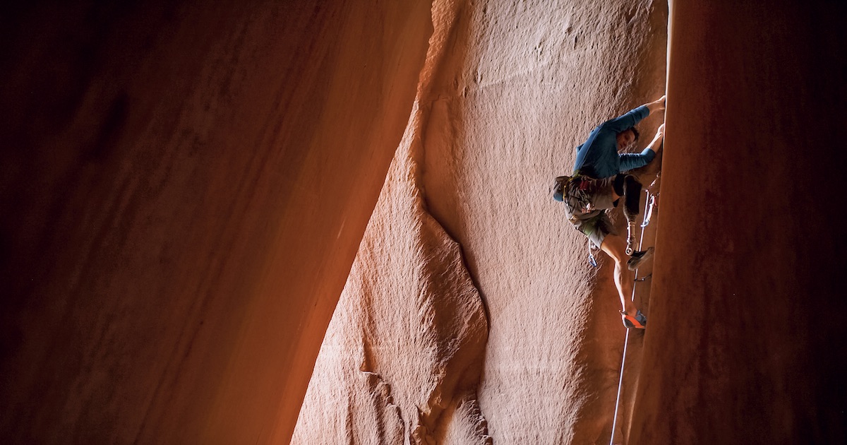 DeMartino on Cave Route (5.10+), Bears Ears National Monument. [Photo] Jordan Manley