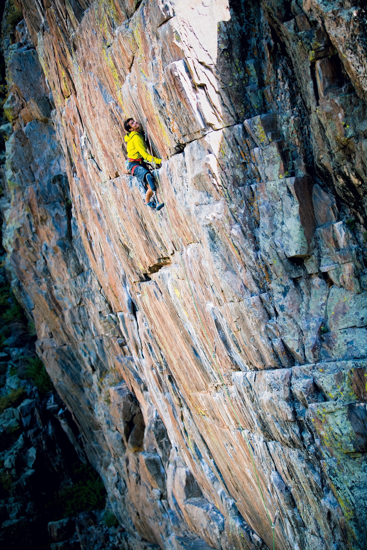 DeMartino leads Tailspin (5.12b), Poudre Canyon, Colorado. [Photo] Cameron Maier/Bearcam Media