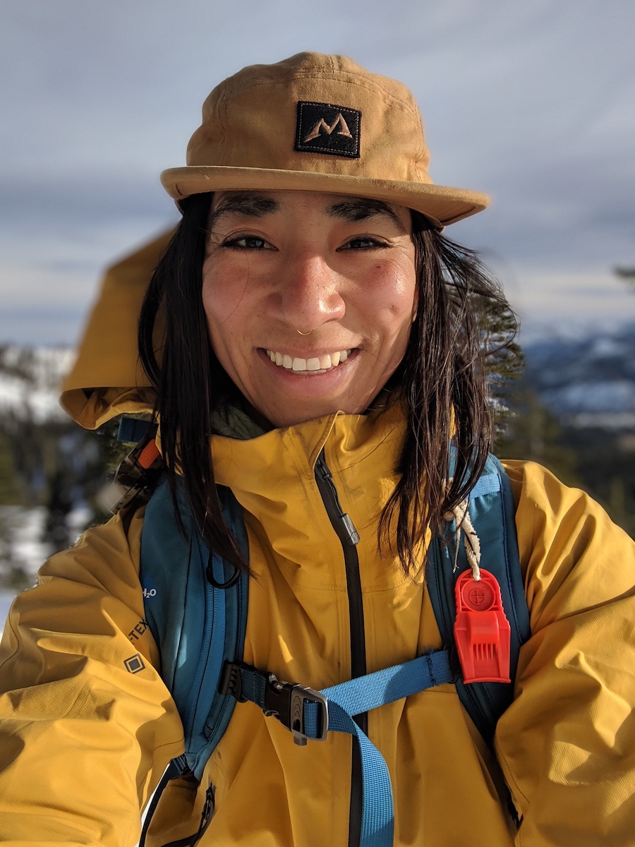 The author Dani Reyes-Acosta. In addition to her writing and advocacy work, Reyes-Acosta is a professional splitboard mountaineer. [Photo] Dani Reyes-Acosta