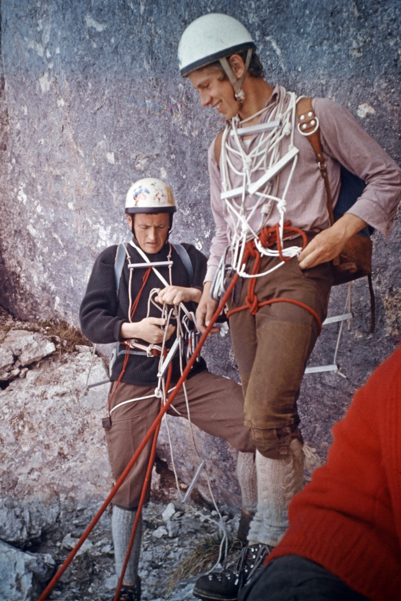 Zaplotnik (right) as a young man, just learning to climb. [Photo] Andrej Stremfelj collection