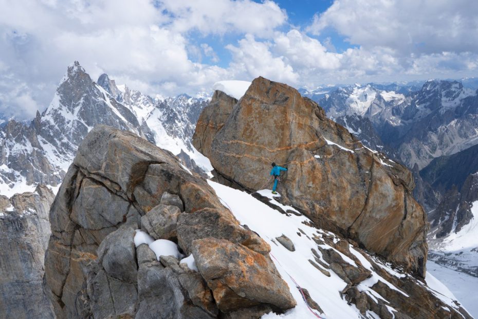 Jess Roskelley, a 2018 Cutting Edge Grant recipient, is pictured here on Baba Hussein (5800m), Pakistan. [Photo] Kurt Ross