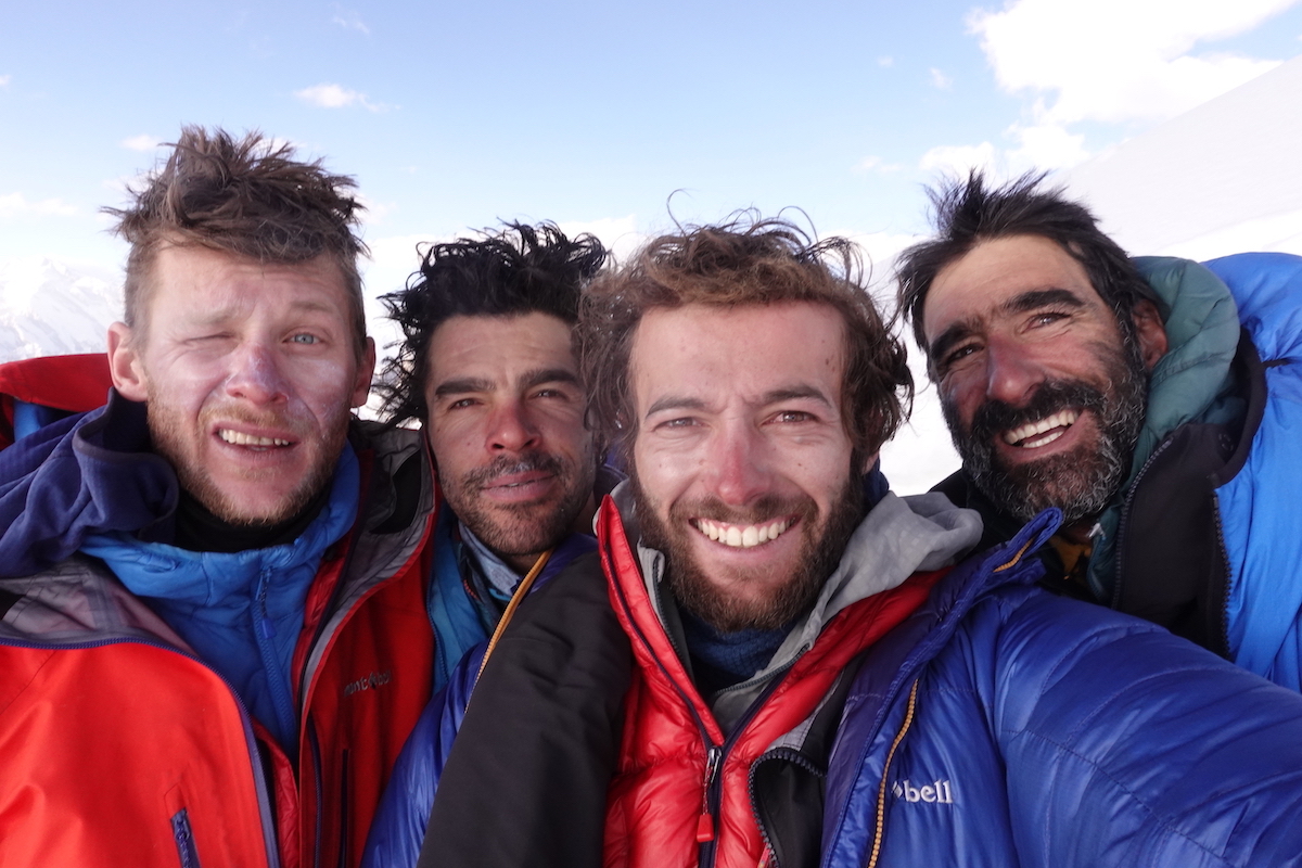 From left to right: Jerome Sullivan, Jeremy Stagnetto, Victor Saucede and Martin Elias. [Photo] Victor Saucede, courtesy of the American Alpine Club