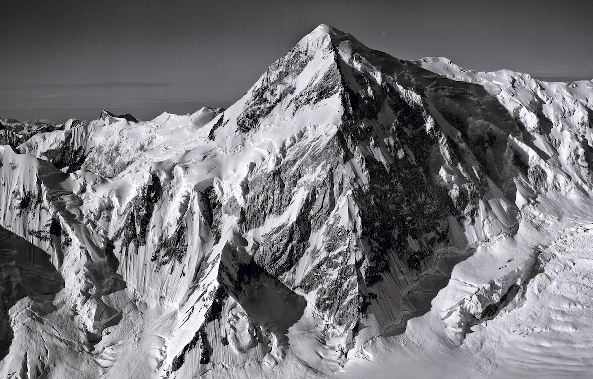 The North Ridge of Mt. Kennedy as seen from a flight over the St. Elias Range in 1966. [Photo] Bradford Washburn, Bradford Washburn collection, Rasmuson Library, UAF