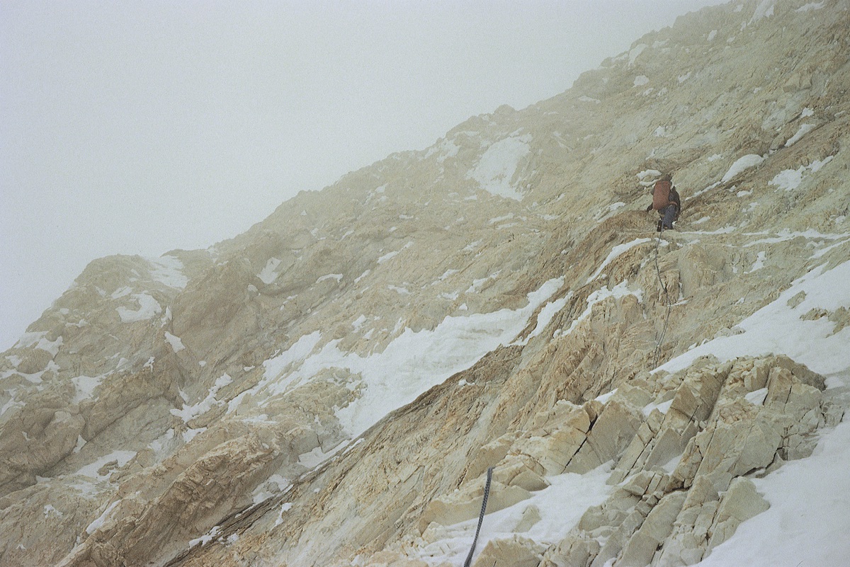 Kurtyka climbs on the West Face of Gasherbrum IV, also known as the Shining Wall, with Robert Schauer in 1985. Voytek Kurtyka collection/Courtesy of Rock Mountain Books