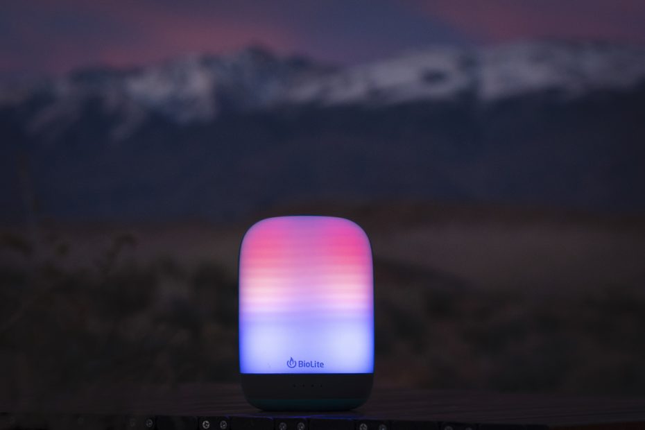 With different modes and color settings, the BioLite AlpenGlow Lantern was able to match the mood to this sunset in the Eastern Sierra (Mono/Monache and Paiute/Numu land). [Photo] Miya Tsudome
