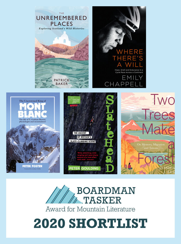 This image shows the five books that are on the shortlist for the 2020 Boardman-Tasker award. [Image] BoardmanTasker.com