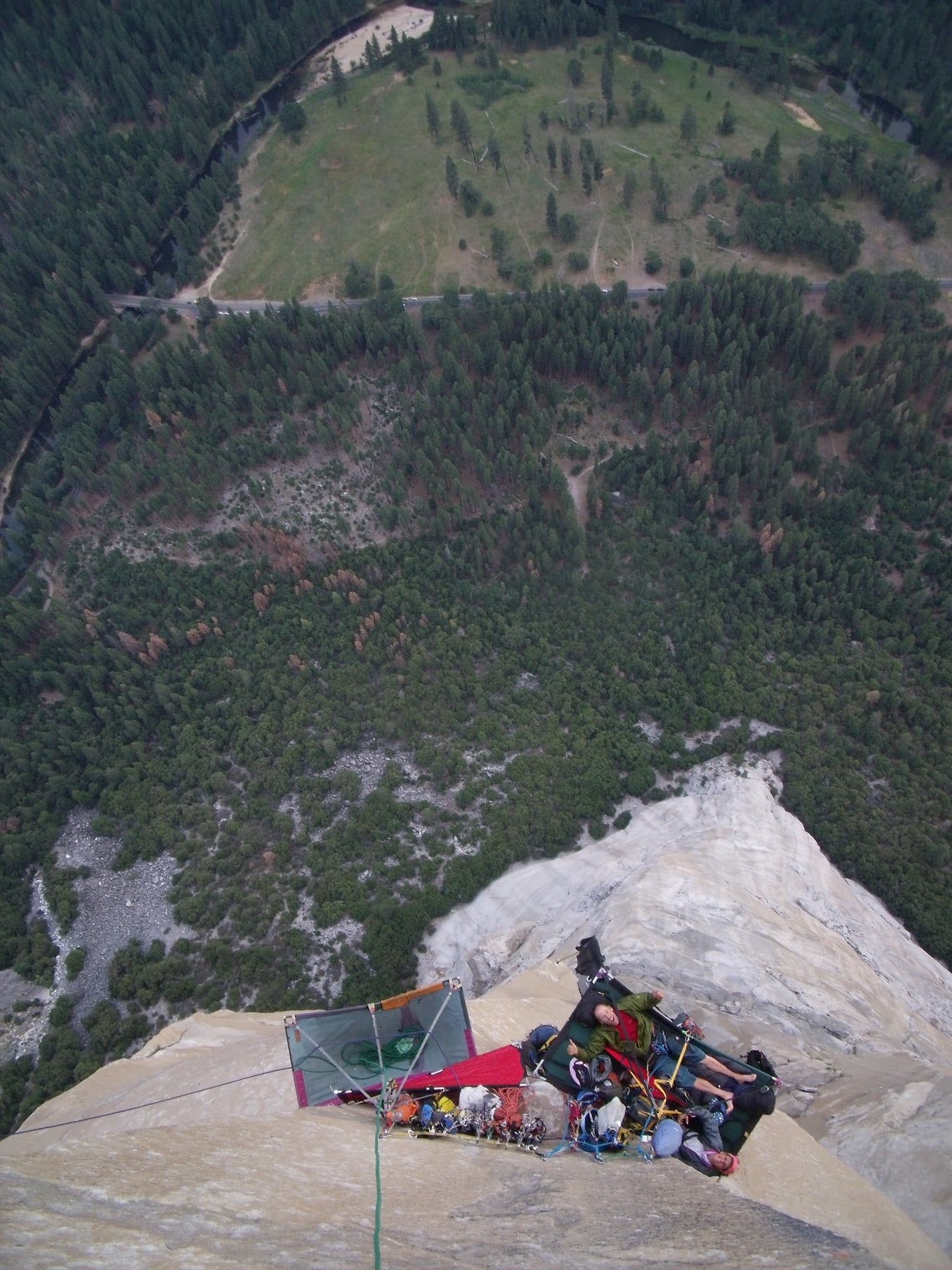 Zabrok and partners enjoying an El Cap route in style. [Photo] Peter Zabrok