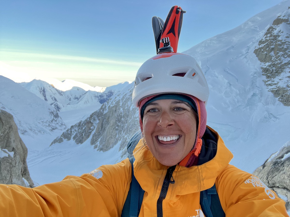 Chantel Astorga takes a stoked selfie during her solo ascent of Denali's Cassin Ridge. [Photo] Chantel Astorga