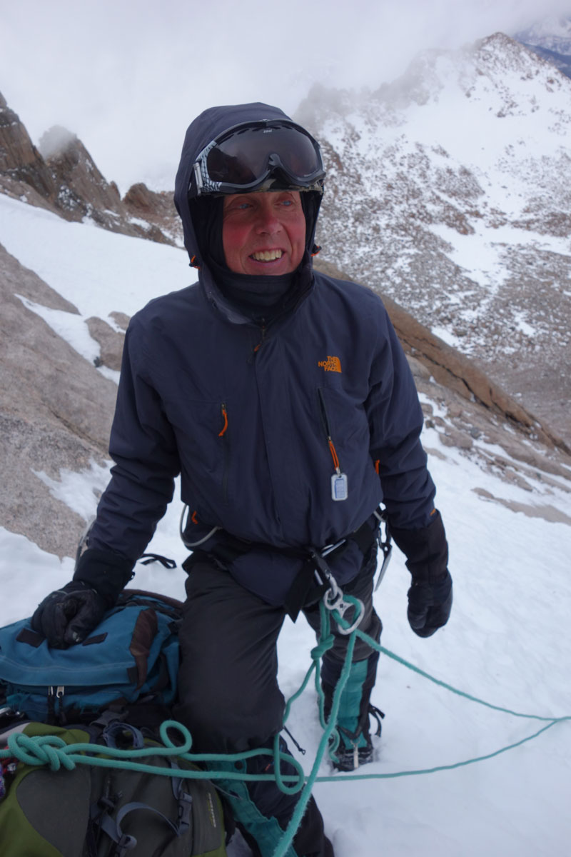 Jim Detterline on the North Face (II M2) of Longs Peak in January 2015. [Photo] Lisa Foster