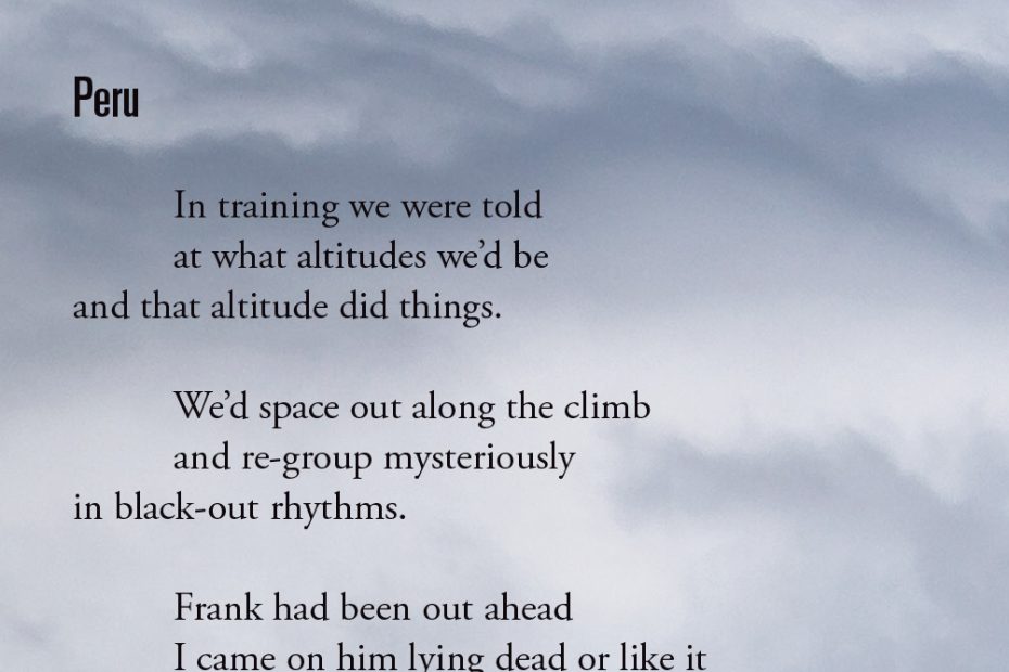 This poem first appeared in Alpinist 58 (Summer 2017).