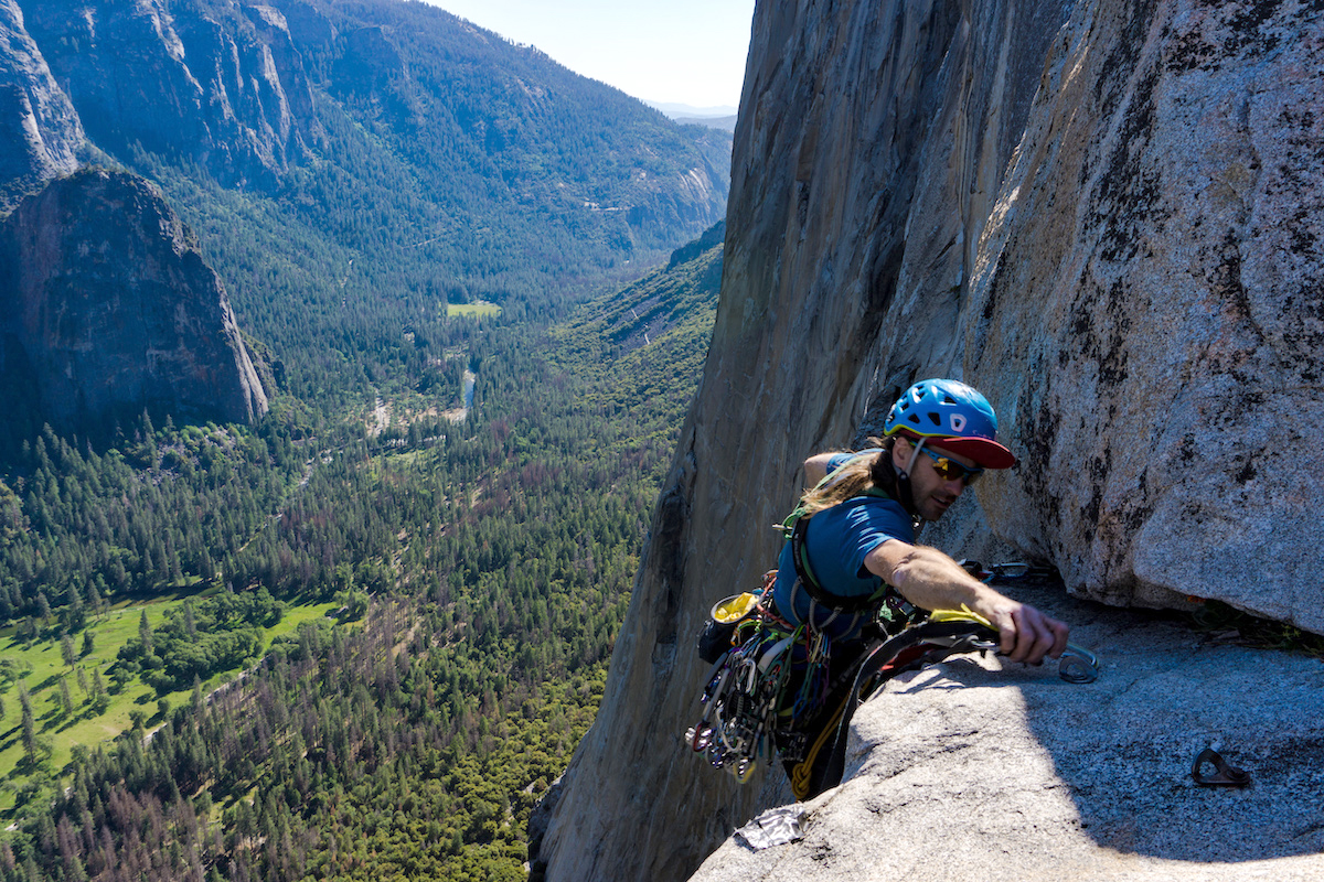 David Allfrey tops out Zodiac on El Capitan at the end of his solo, record-setting ascent June 2, when he finished the route in 10 hours, 52 minutes, 50 seconds. The previous solo record of 11:18 was set by Nick Fowler in 2002. [Photo] Skiy Detray