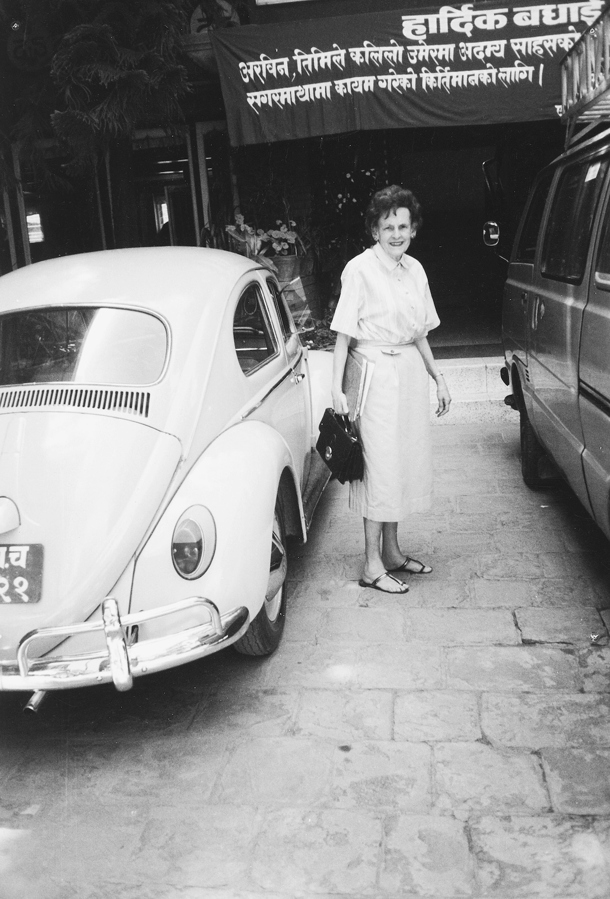 Hawley was known for her Volkswagen Beetle. [Photo] Courtesy of the Michael and Meg Leonard collection