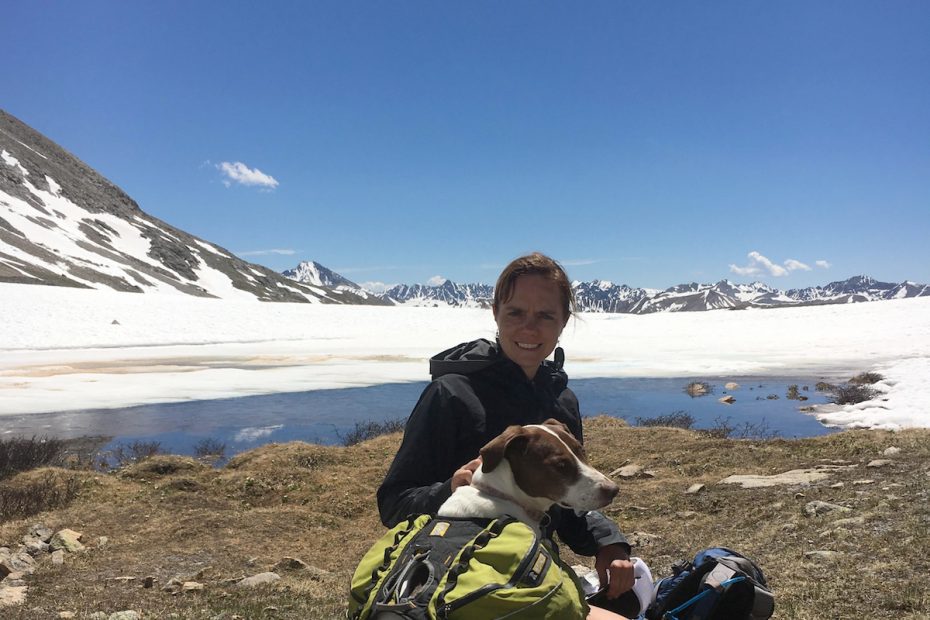 Mandi Franz explores the high country with Soleil the dog during an overnight trip on Independence Pass, Colorado. [Photo] Derek Franz