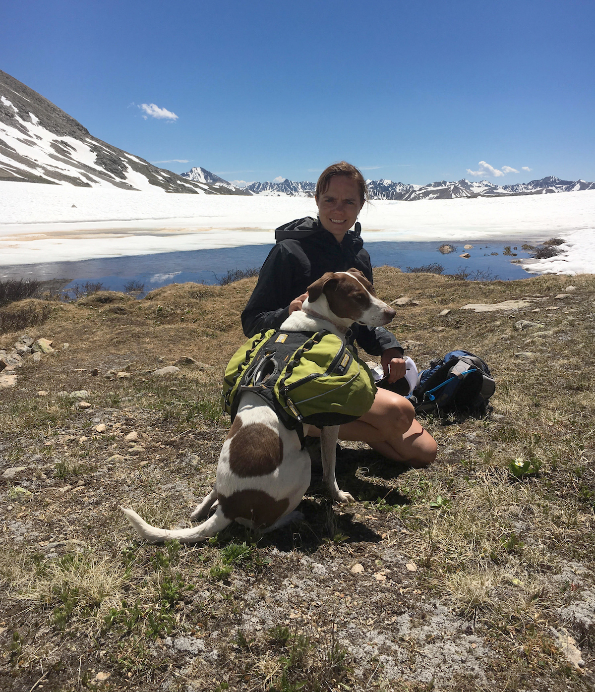 Mandi Franz explores the high country with Soleil the dog during an overnight trip on Independence Pass, Colorado. [Photo] Derek Franz