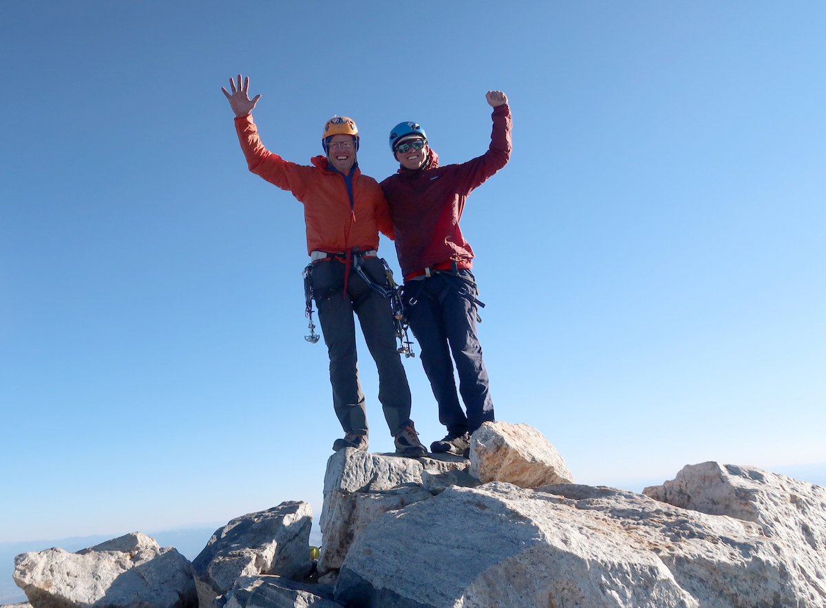 Jenkins (left) and Justin Bowen on the summit at 6:30 p.m. [Photo] Justin Bowen