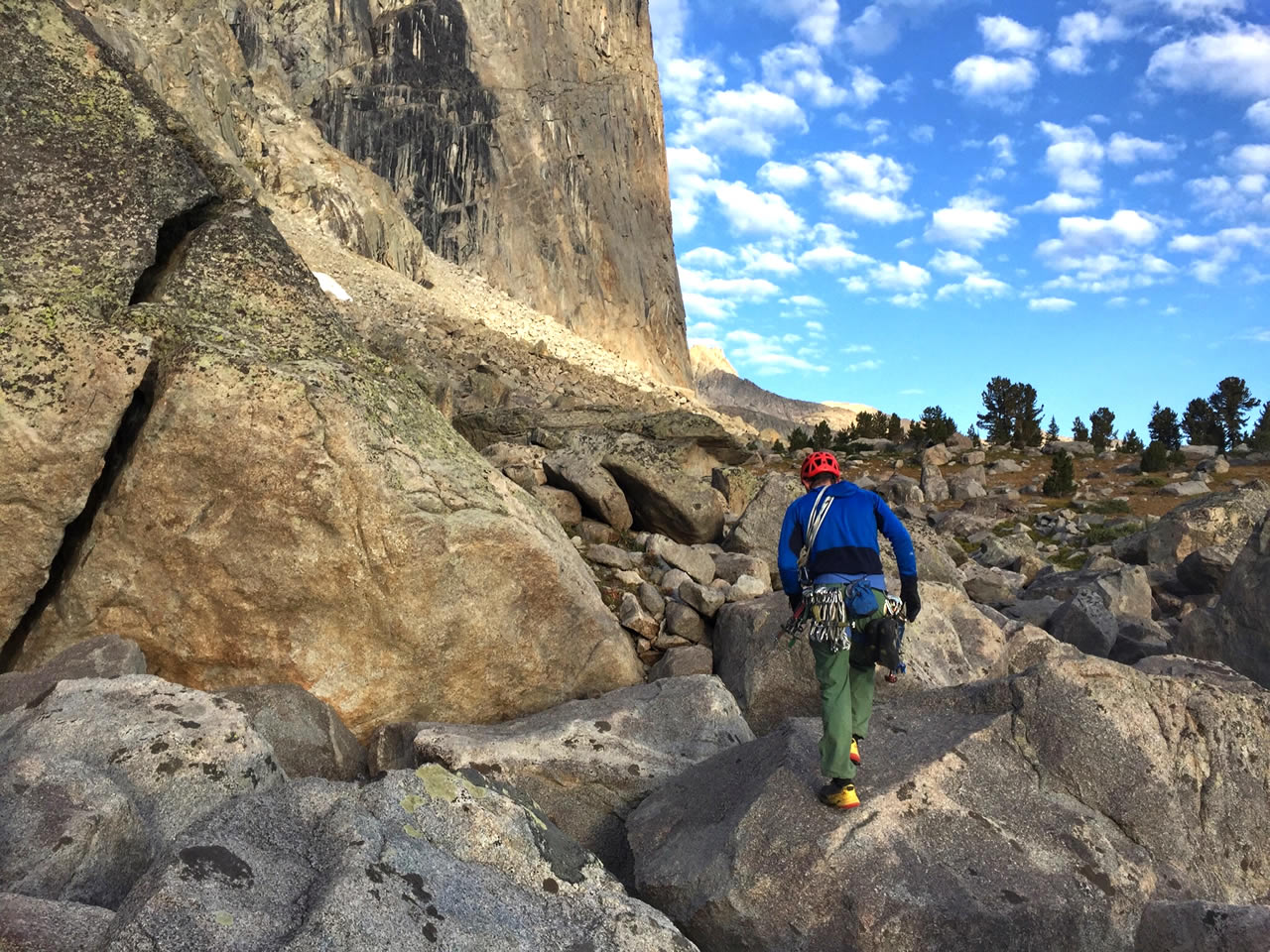 Tommy Caldwell heads to the start of the route. [Photo] Adam Stack