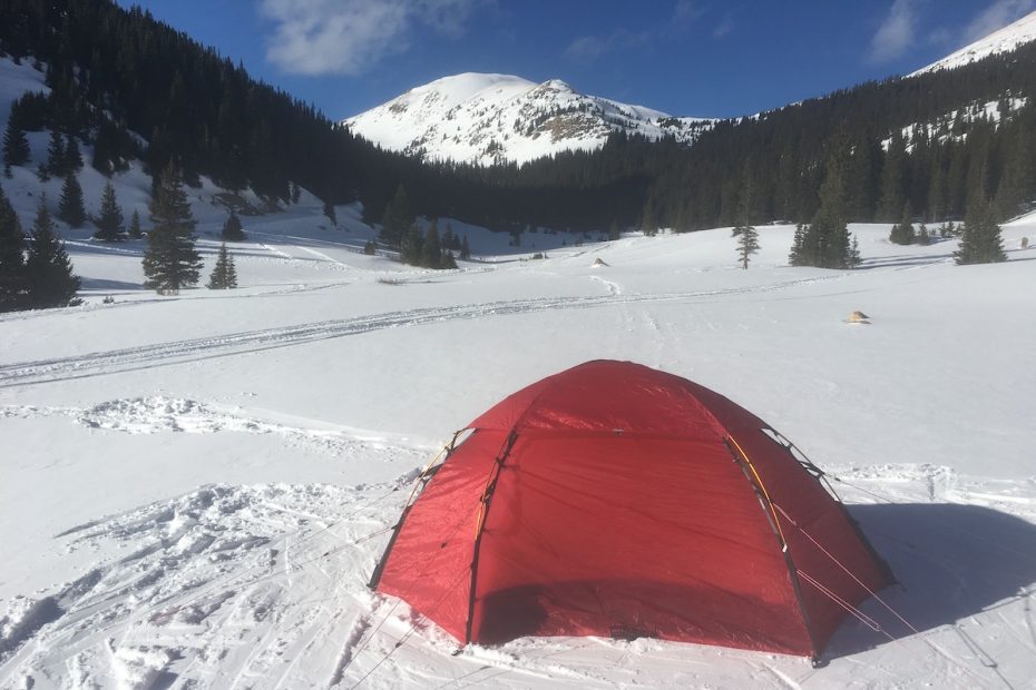 The Allak 3 tent on a windy day near Jones Pass, Colorado. With the guy-lines taut and the canopy affixed, this tent is ready for any storm. [Photo] Drew Thayer