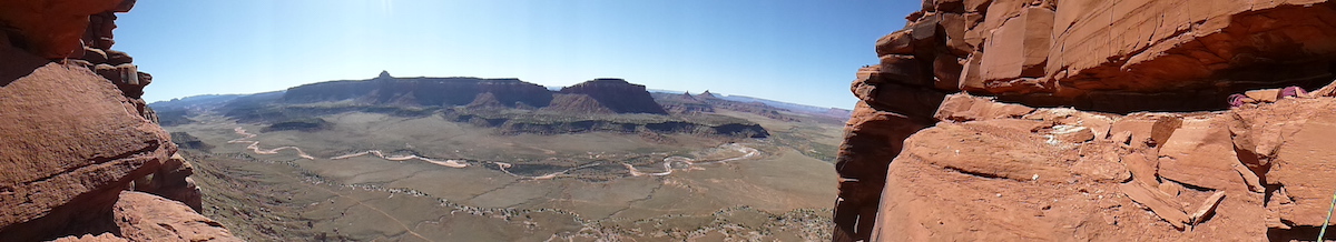 This panorama from the top of Bridger Jack Butte shows part of Indian Creek's classic landscape that is currently protected by the 1.35-million-acre Bears Ears National Monument. Recent reports indicate that Interior Secretary Ryan Zinke has recommended President Donald Trump shrink Bears Ears and other national monuments. [Photo] Derek Franz