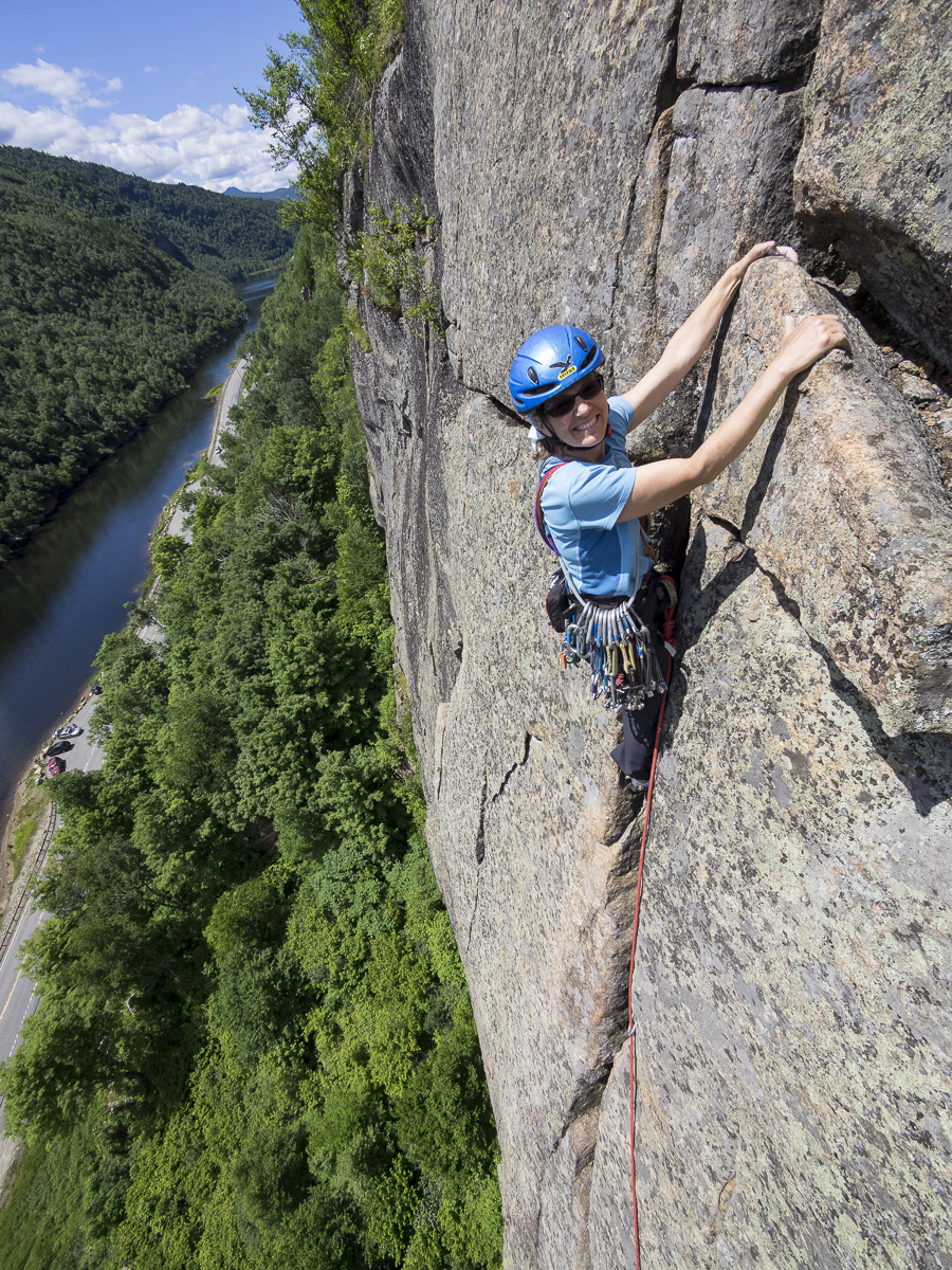 Stolz guiding on Cascade Pass, Adirondacks, 2014. [Photo] R.L. Stolz, Vertical Perspectives Photography