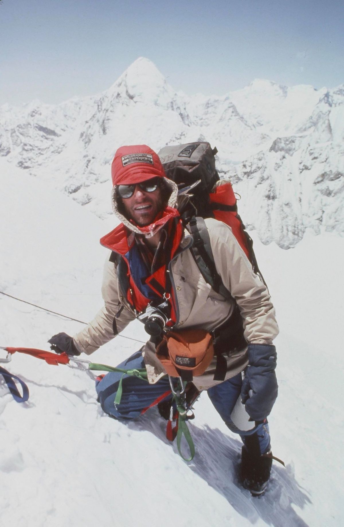 Rowell on the West Ridge of Everest in Tibet, 1983. [Photo] John Roskelley, Kim Schmitz collection