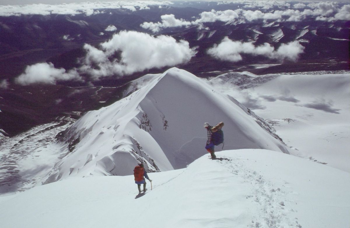 Unknown climbers on an unidentified peak. [Photo] Photographer unknown, Kim Schmitz collection