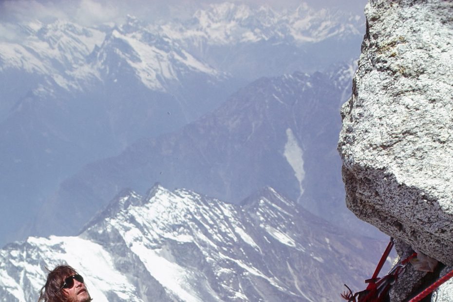 Kim Schmitz at the high camp on the first ascent of Gaurishankar (7181m), Nepal, 1979. [Photo] John Roskelley