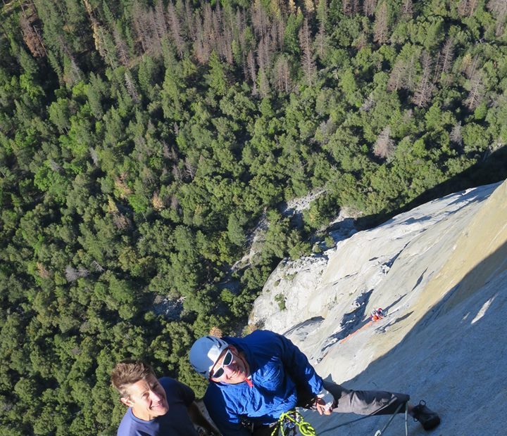 Jason Wells, left, and Tim Klein on the Nose of El Capitan, 2017. [Photo] Courtesy of Stefan Griebel