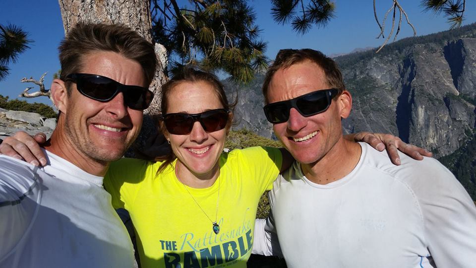 Wells with his wife Becky (center) and Klein on the summit of El Capitan. [Photo] Courtesy of Stefan Griebel