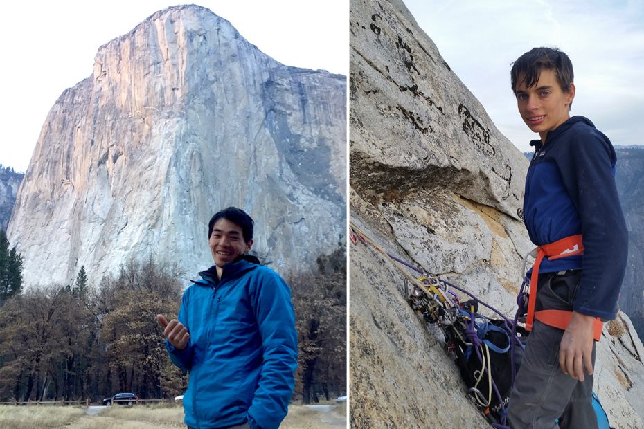 Keita Kurakami (left) and Connor Herson after their respective free ascents of the Nose (VI 5.14a, 2,900') of El Capitan. [Photos] Keita Kurakami collection/Jim Herson