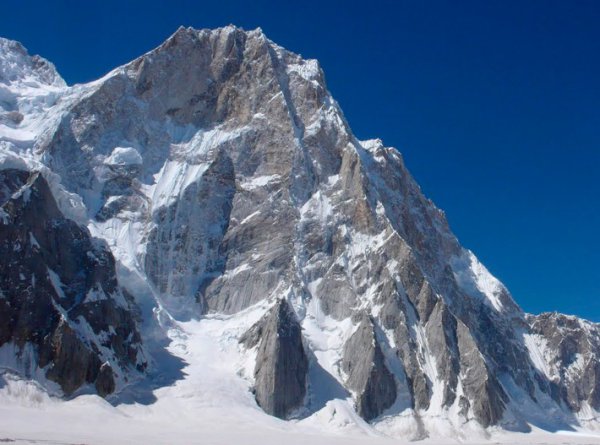 Latok I (7145m). The North Ridge is the prominent line right of center. [Photo] Courtesy of Mountain.RU