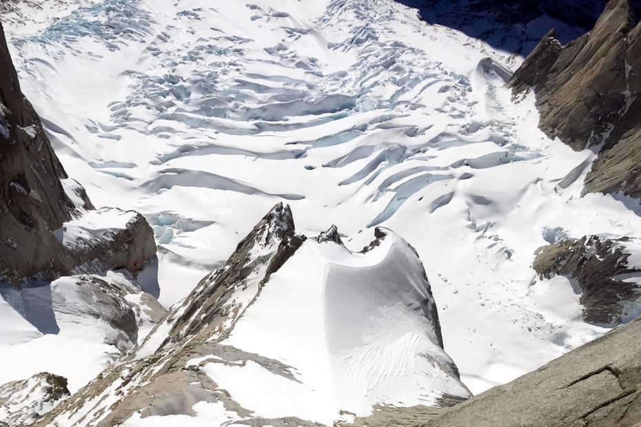 Marc-Andre Leclerc hauls a pack up a pitch on The Winter Link-Up route during his solo ascent of Torre Egger [Photo] Marc-Andre Leclerc