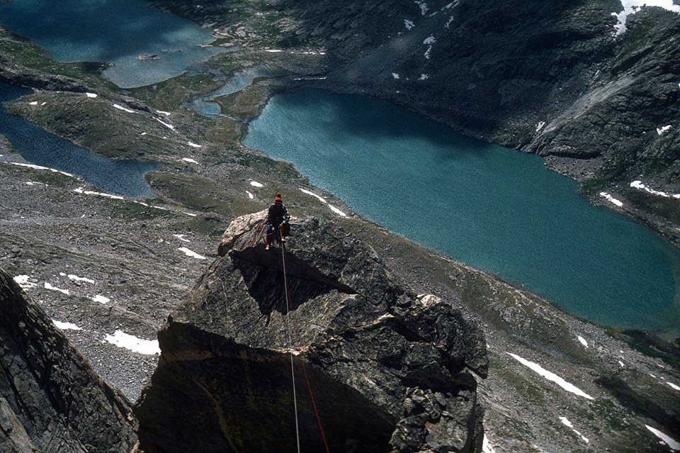 Chris Landry on Fremont Peak in the Titcomb Lakes area in 1976. [Photo] Michael Kennedy