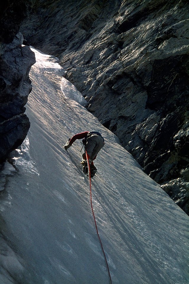 Chris Landry on Bow Mountain in the Titcomb Lakes area in 1976. [Photo] Michael Kennedy