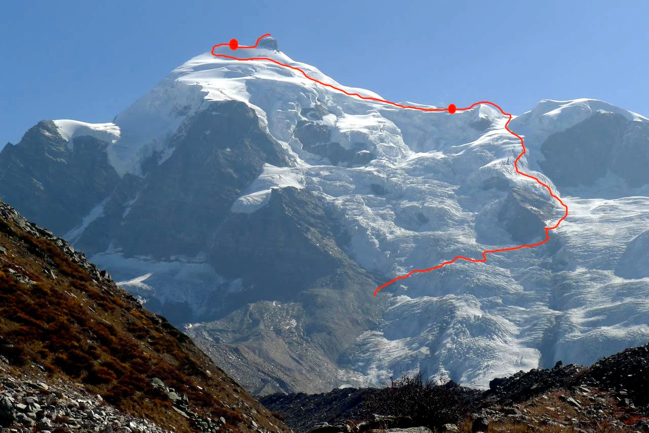 This photo shows the descent route.