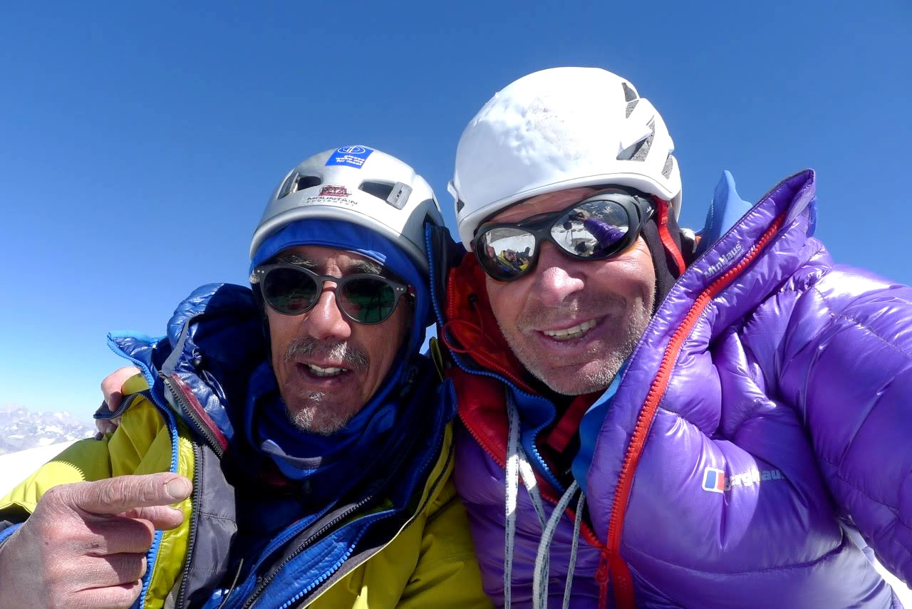 Victor Saunders, left, and Mick Fowler enjoy another summit together after 29 years apart. [Photo] Mick Fowler