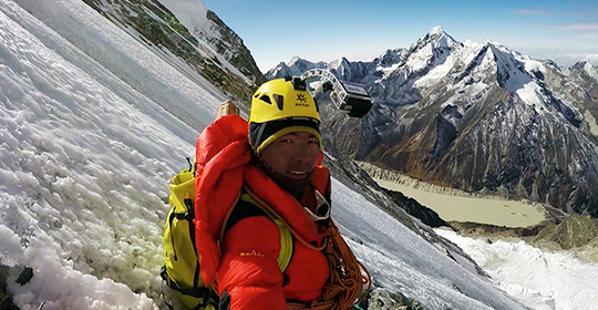 Mingma Gyalje Sherpa took this selfie on an ascent ca. 2015. [Photo] Mingma Gyalje Sherpa