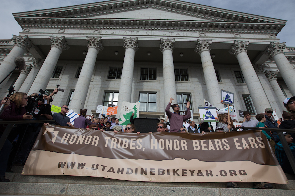 Rallies in support of the monument were held at the Utah State Capitol before and during President Donald Trump's announcement and proclamations on December 4. [Photo] Courtesy of Bears Ears Inter-Tribal Coalition