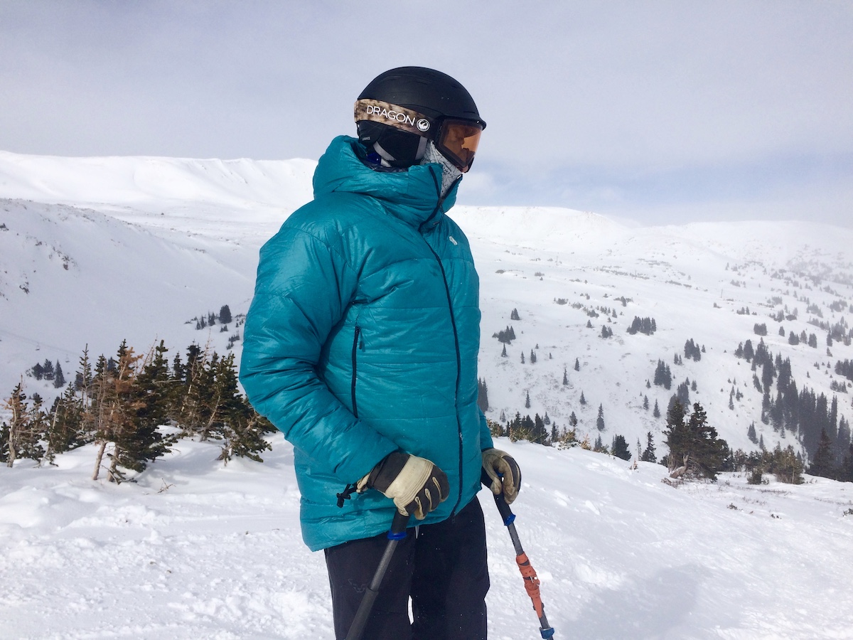 The author chooses the Phantom Down Parka for a cold day at Loveland Ski Area, Colorado. [Photo] Catherine Houston