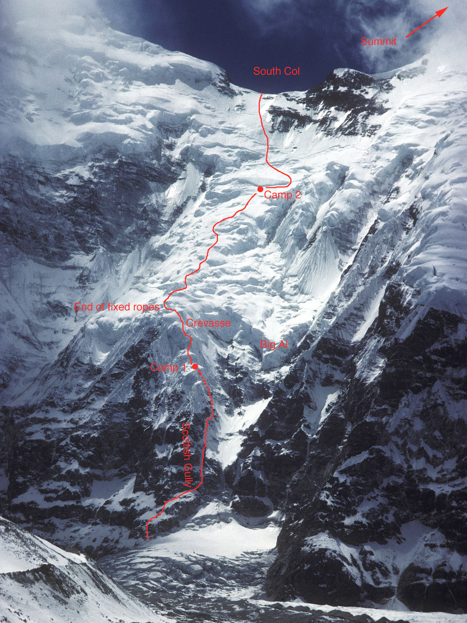 The Kangshung Face Route, Mt. Everest (Chomolungma), 1988. [Photo] Stephen Venables