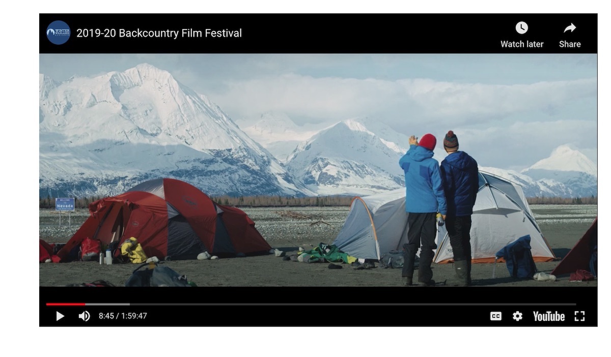 A screenshot of the Winter Wildlands Alliance Backcountry Film Fest video. [Photo] Derek Franz