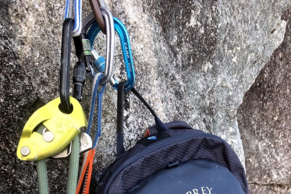 The Osprey Mutant 22-liter after being dragged up Pitch 2 of Quickdraw in Squamish, British Columbia. Essentially good as new! [Photo] Mallorie Estenson