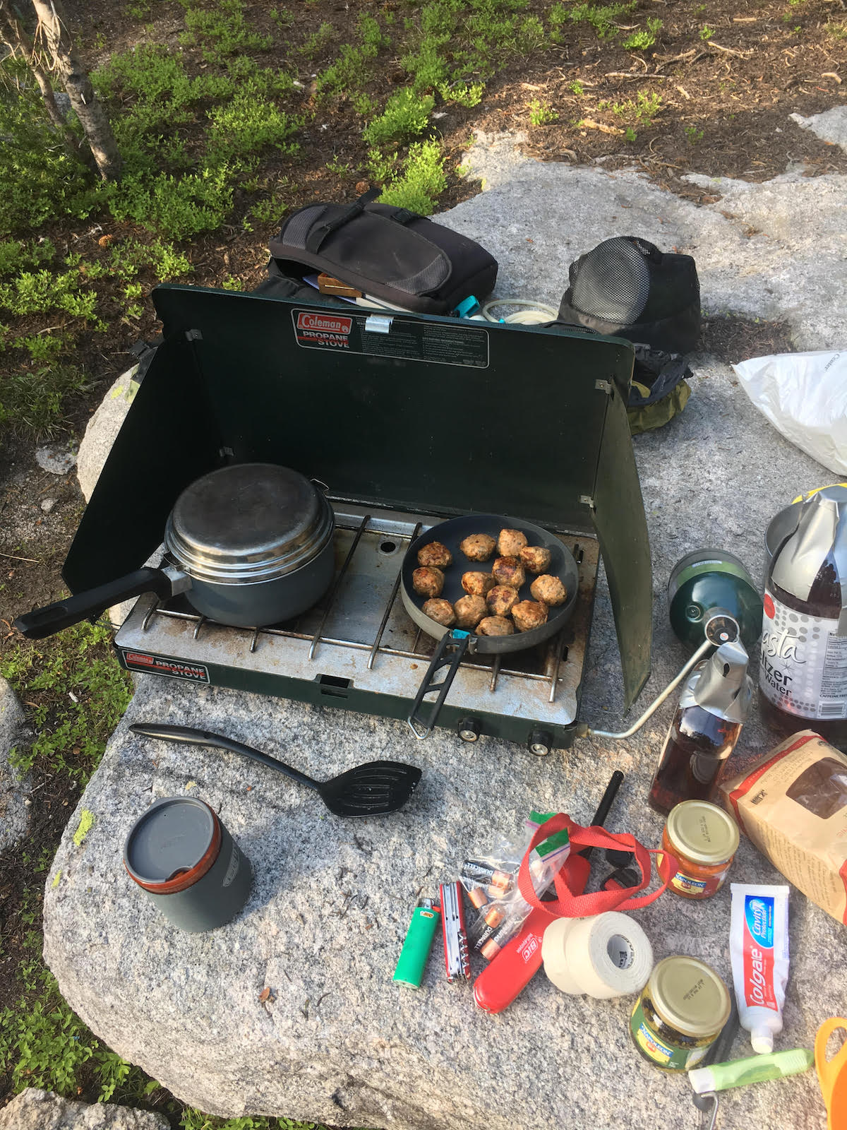 The Sea to Summit Alpha Pan was put to good use on a packhorse trip in the Wind River Range. The pot on the left is not the Alpha Pot. [Photo] Derek Franz