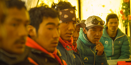 Sherpa and Nepali climbing staff
